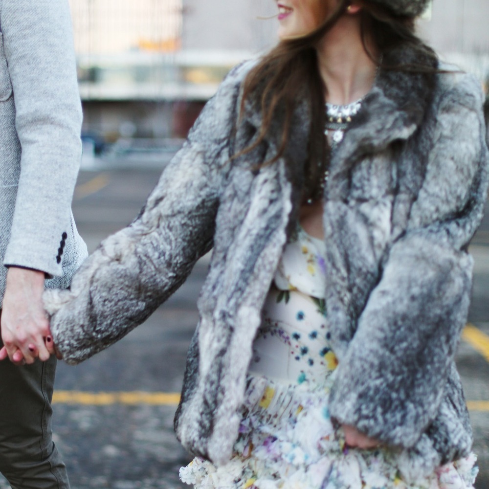 Rabbit fur coat